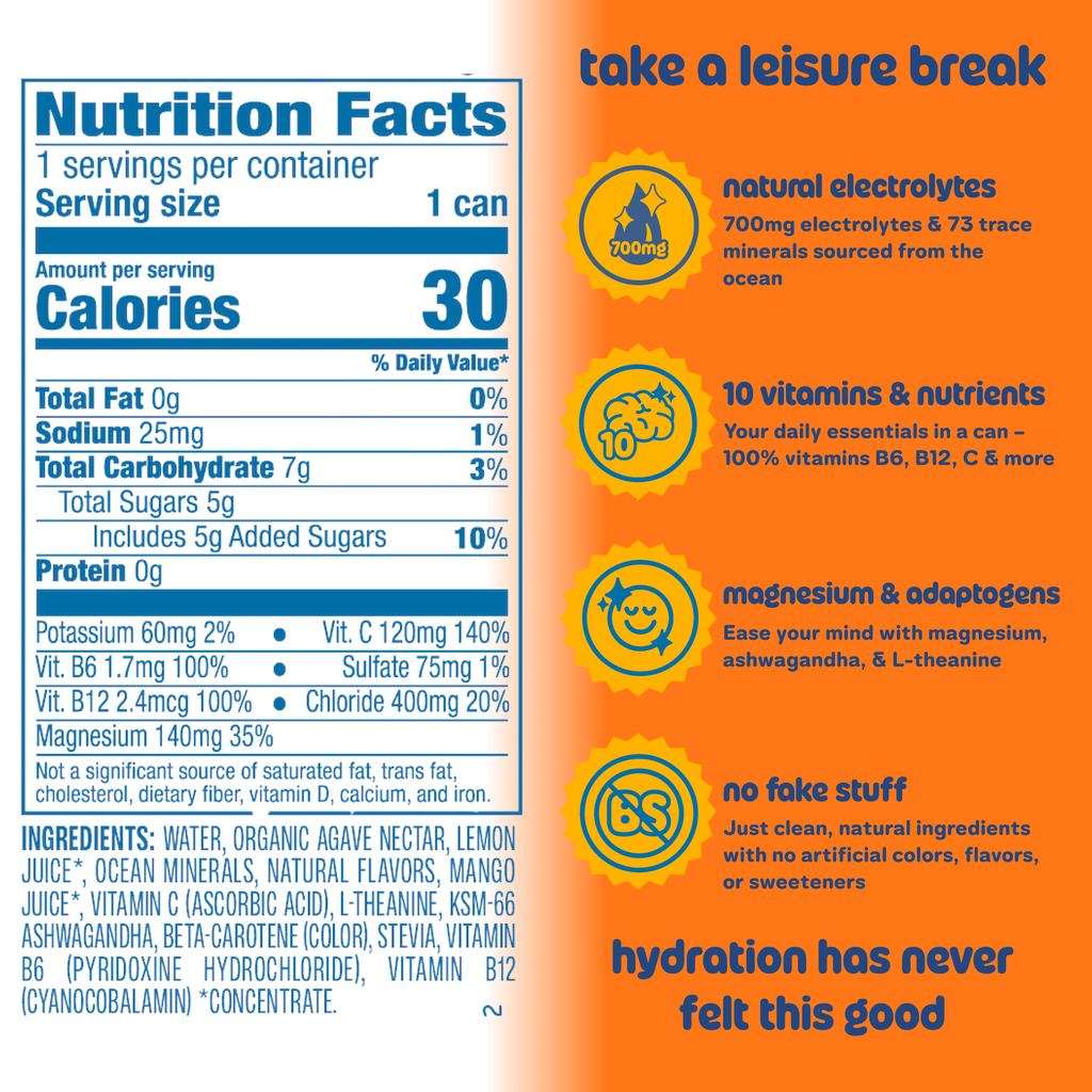 Leisure Hydration Electrolyte Tropical Mango