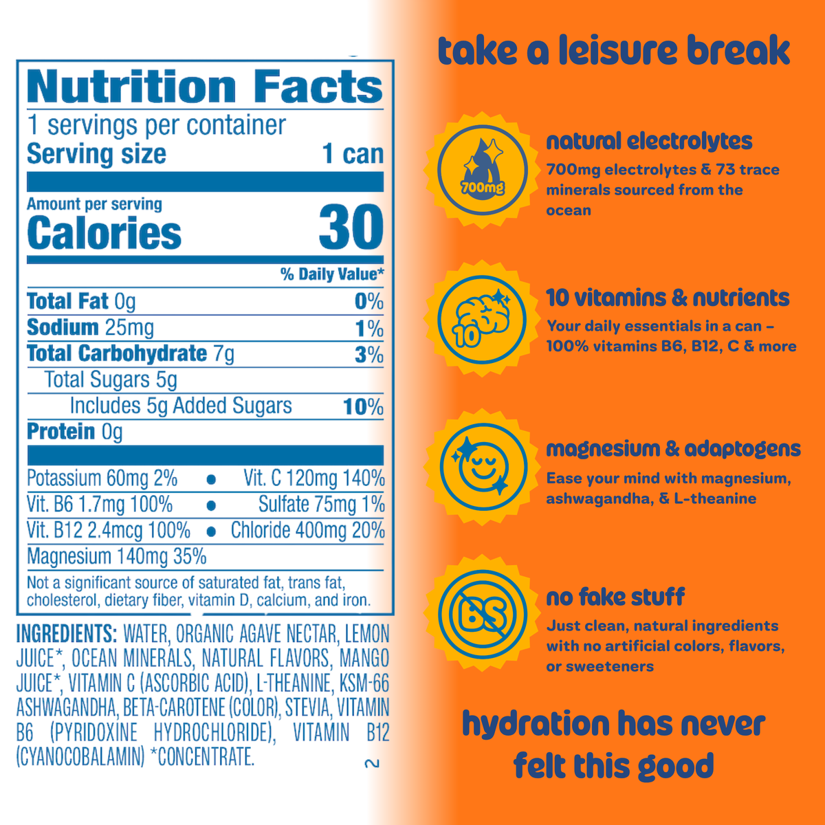 Leisure Hydration Electrolyte Tropical Mango