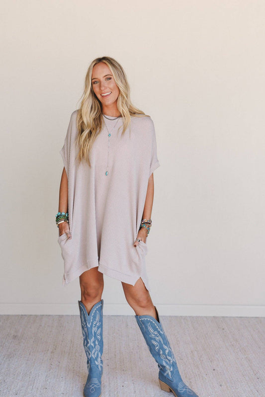 Moon Glow Texture Dress - Oat