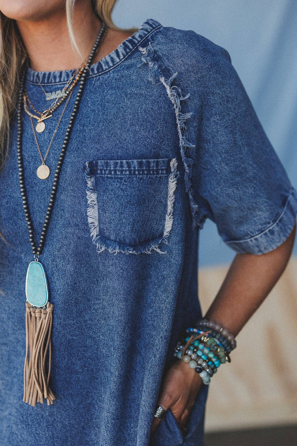 Jayda Pocket Dress - Blue