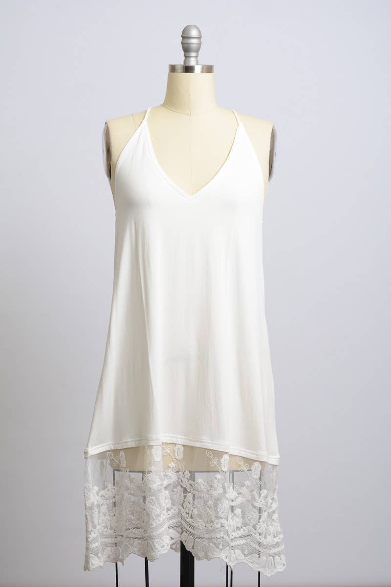 🖤 Versatile T-Back Lace Midi Slip in Three Colors