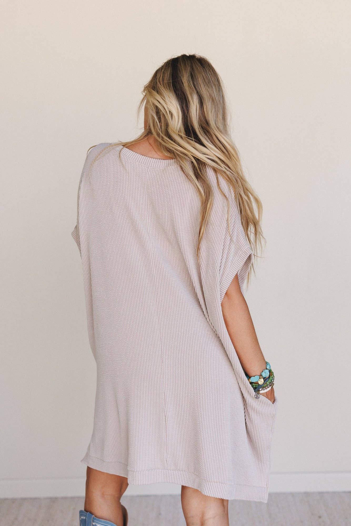Moon Glow Texture Dress - Oat