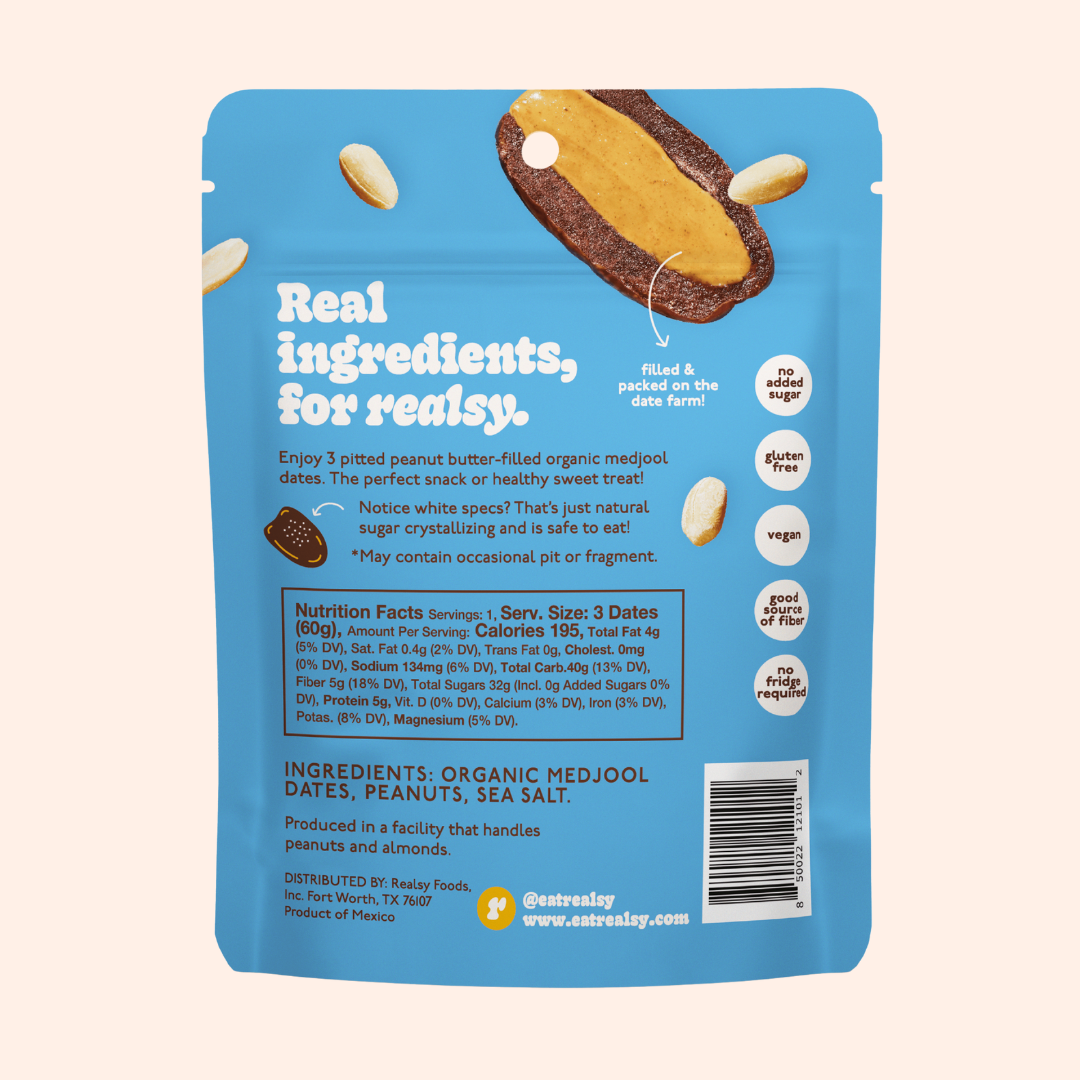 Peanut Butter Filled Medjool Date Snack Packs