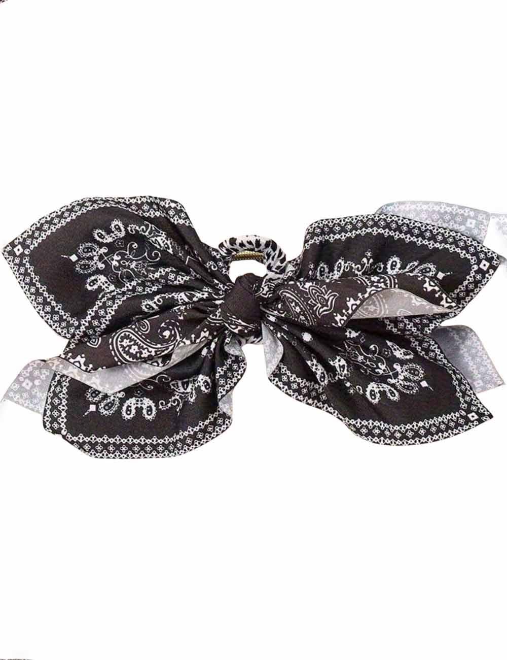 Ladies Chic Paisley Floral Print Bow Knot Hair Clip