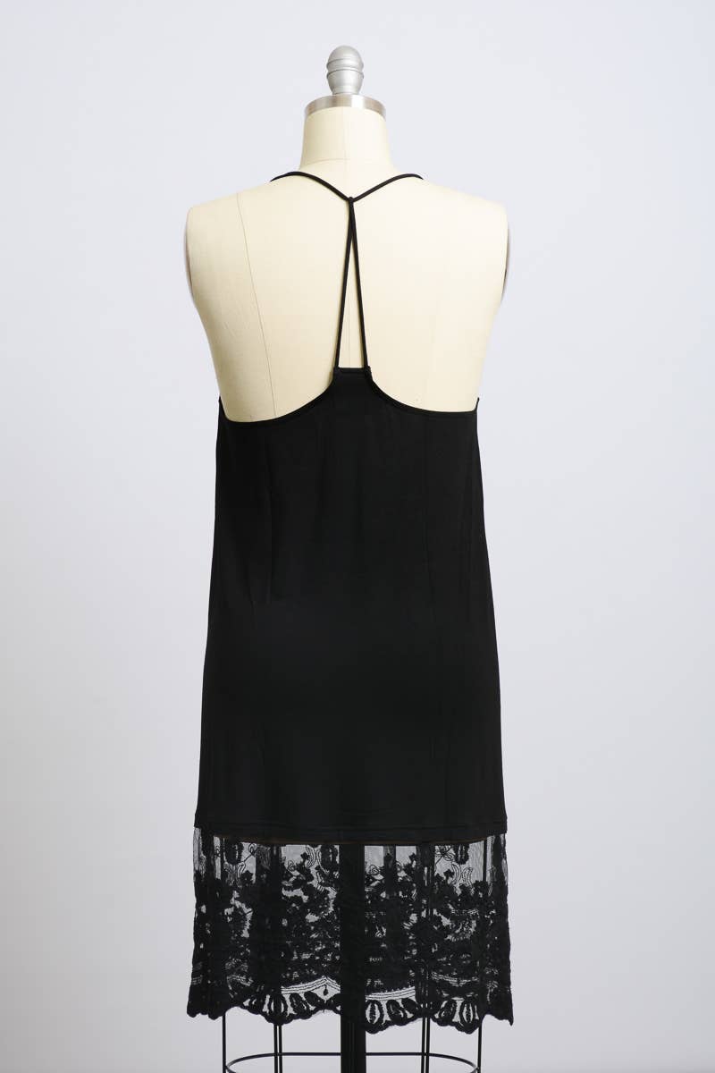 🖤 Versatile T-Back Lace Midi Slip in Three Colors