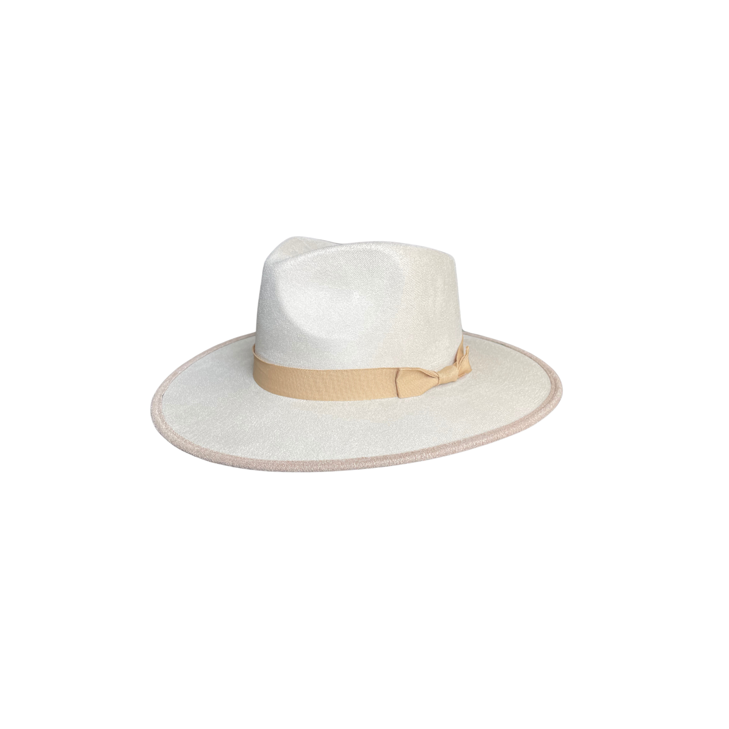 Vegan Suede Tear Drop Hat with Contrast Trim and Bow