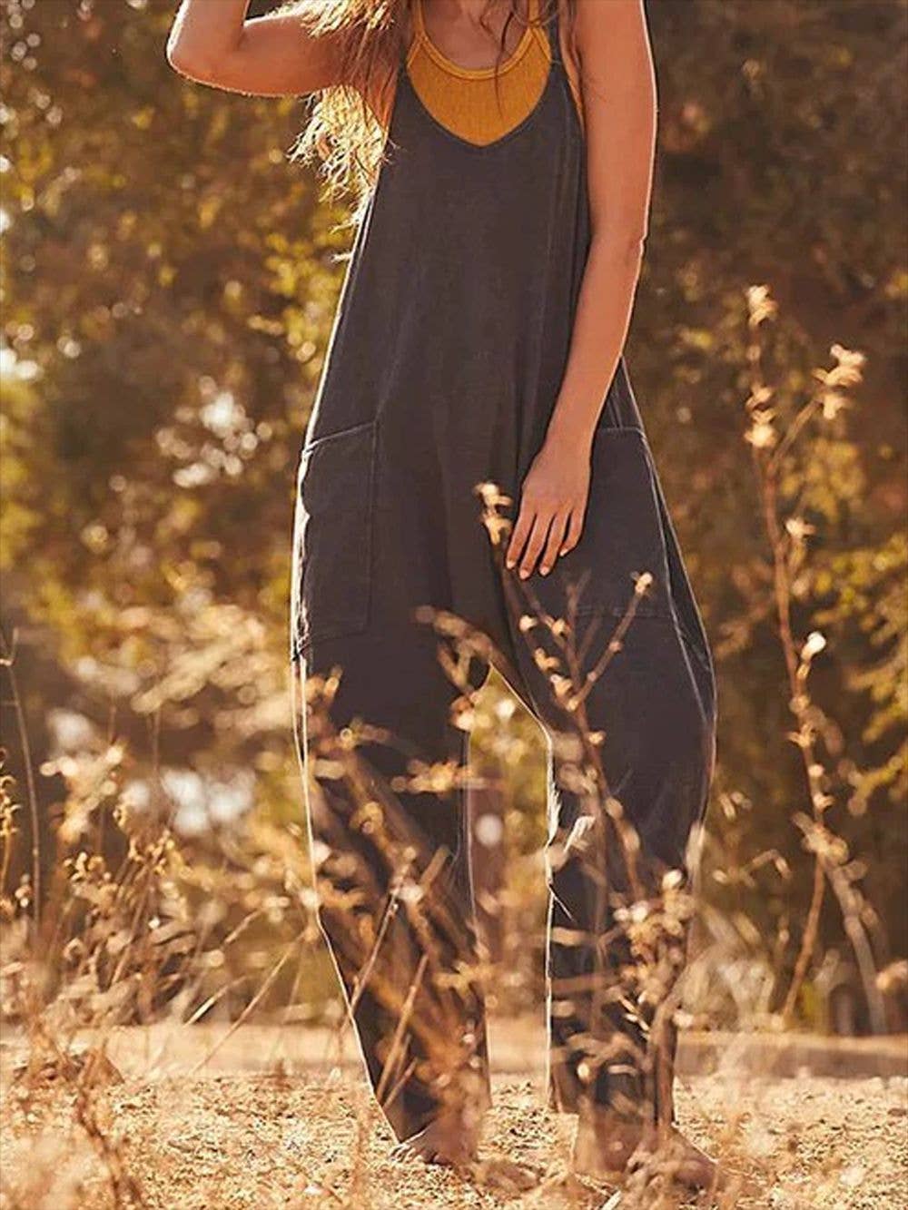 Two Shoulder Sleeveless Daily Jumpsuit SKJ23103
