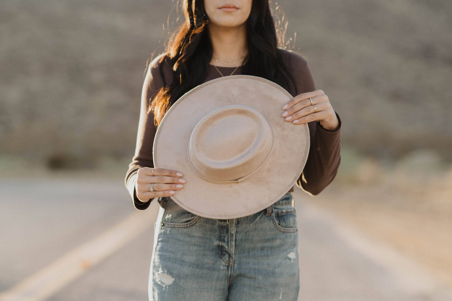 Vegan Suede Crown Top Hats