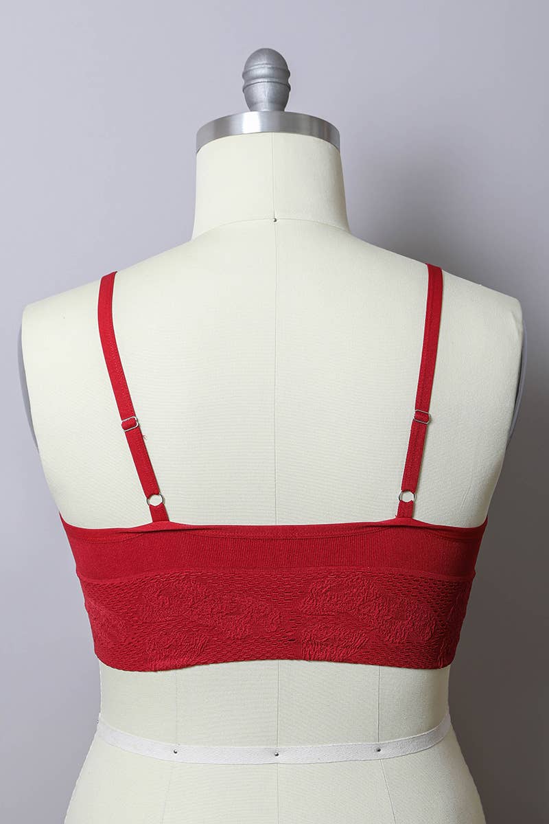 Full Coverage Seamless Padded Textured Brami Plus Size