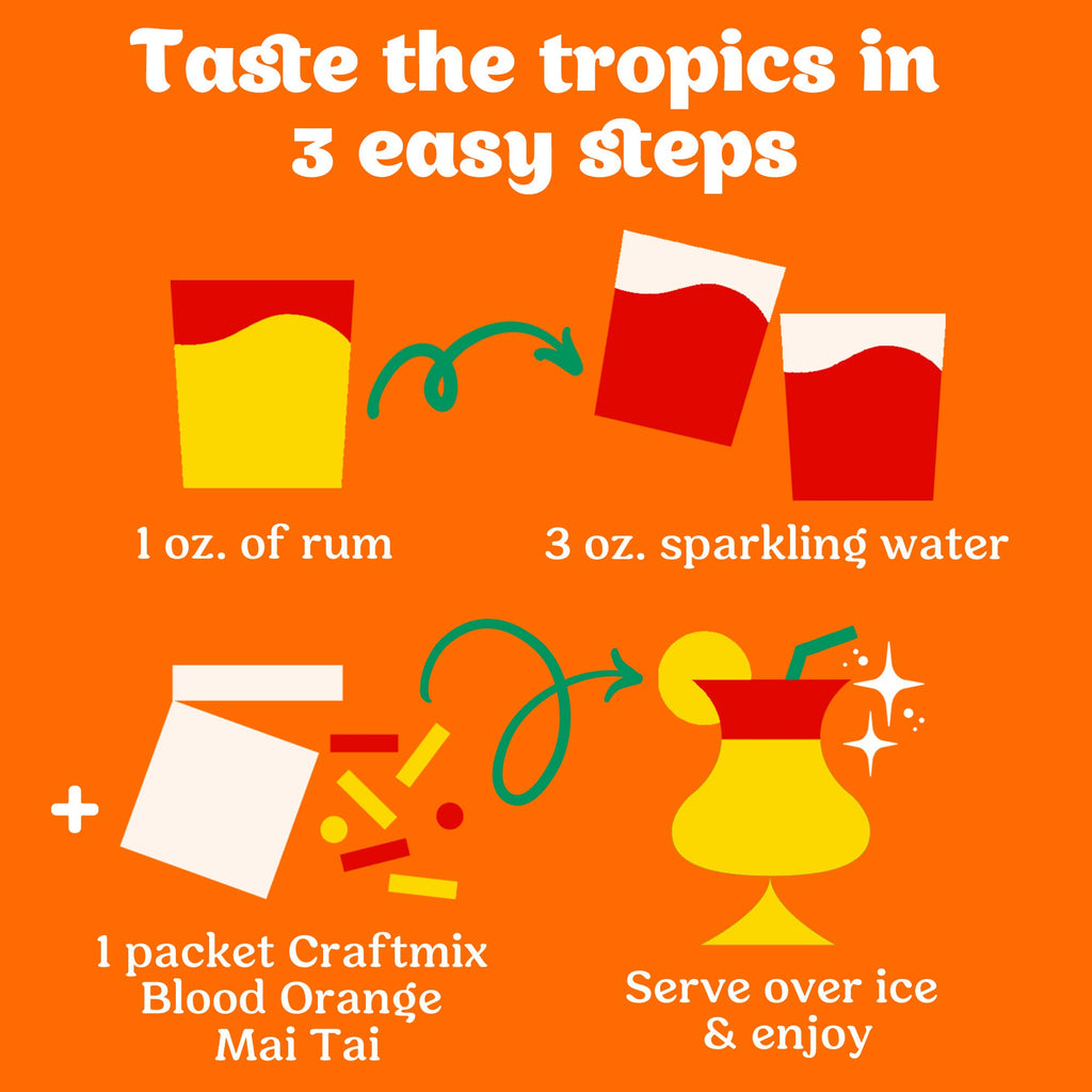 Blood Orange Mai Tai Cocktail / Mocktail Mixer