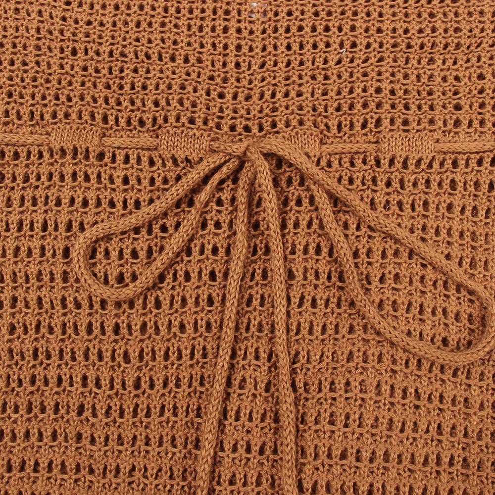 Solid Color Tassels Bikini Swimwear Cover Up Dress HL9702