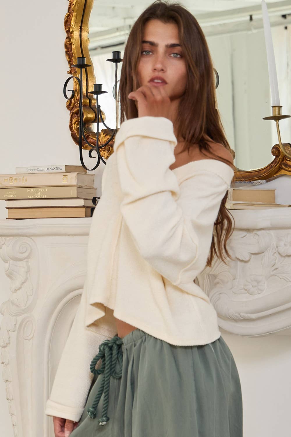 Cutout Back Adjustable Tie Pullover Crop Top