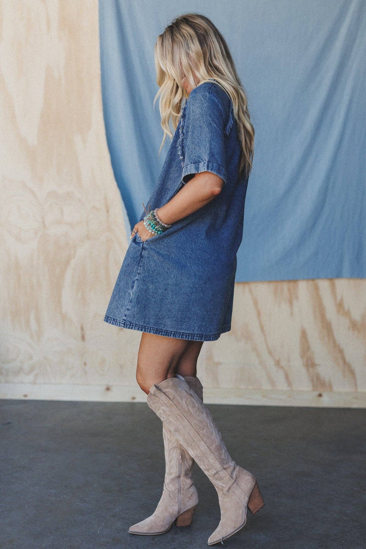 Jayda Pocket Dress - Blue