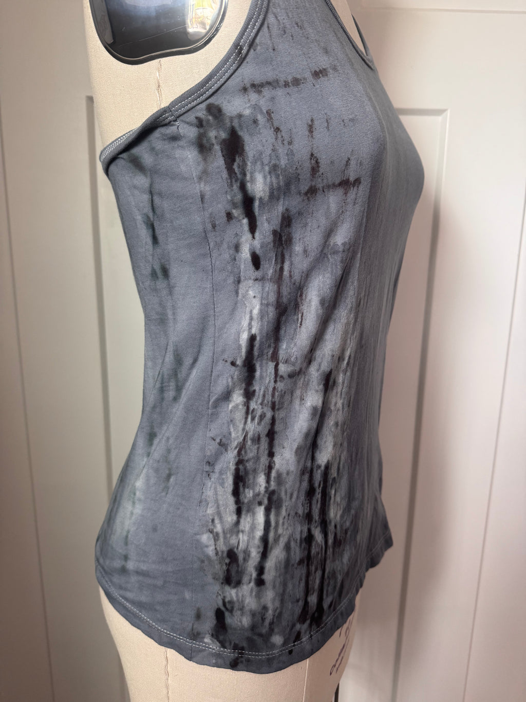 Grey Distressed Dyed Racerback Tank