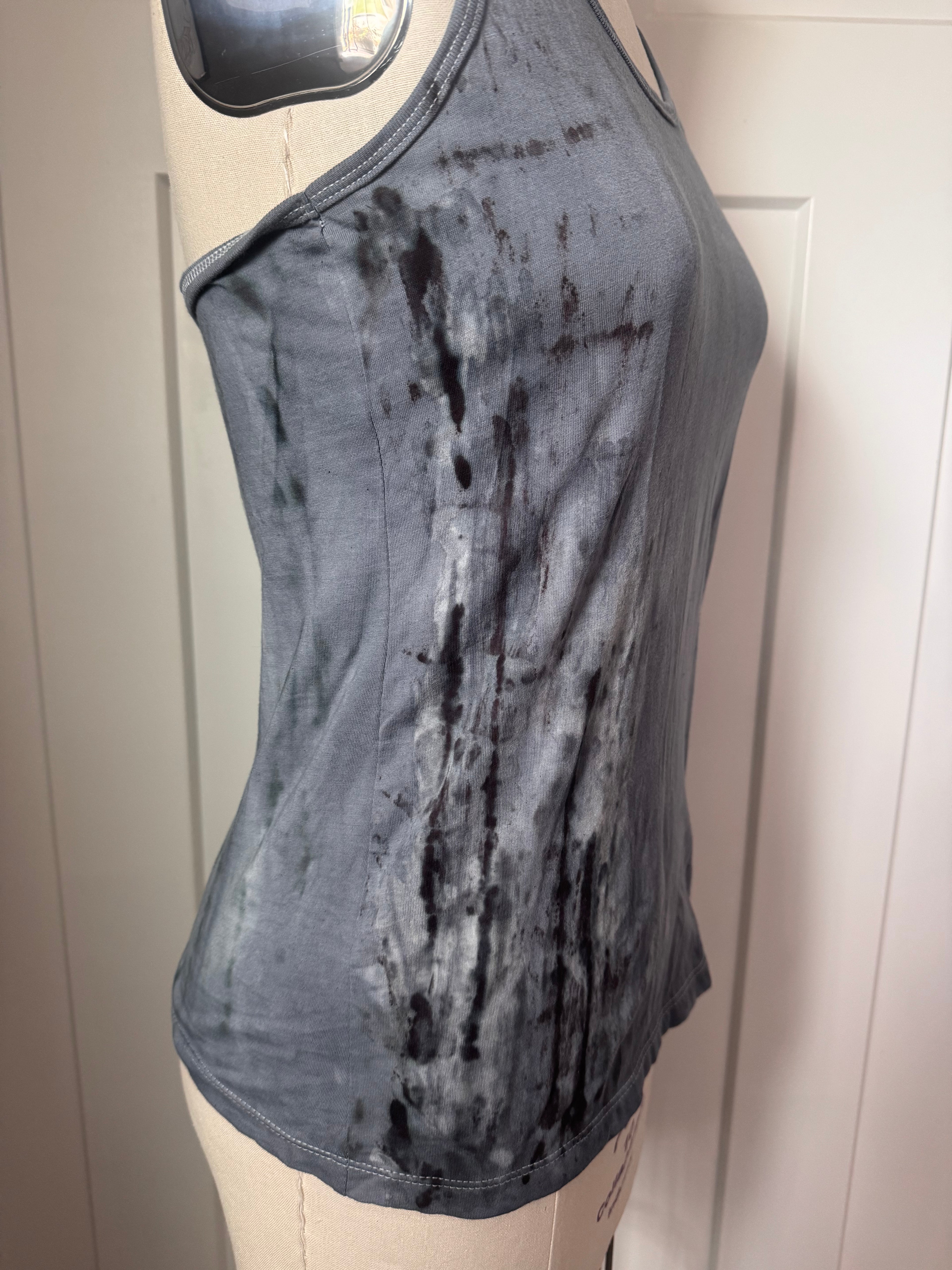 Grey Distressed Dyed Racerback Tank
