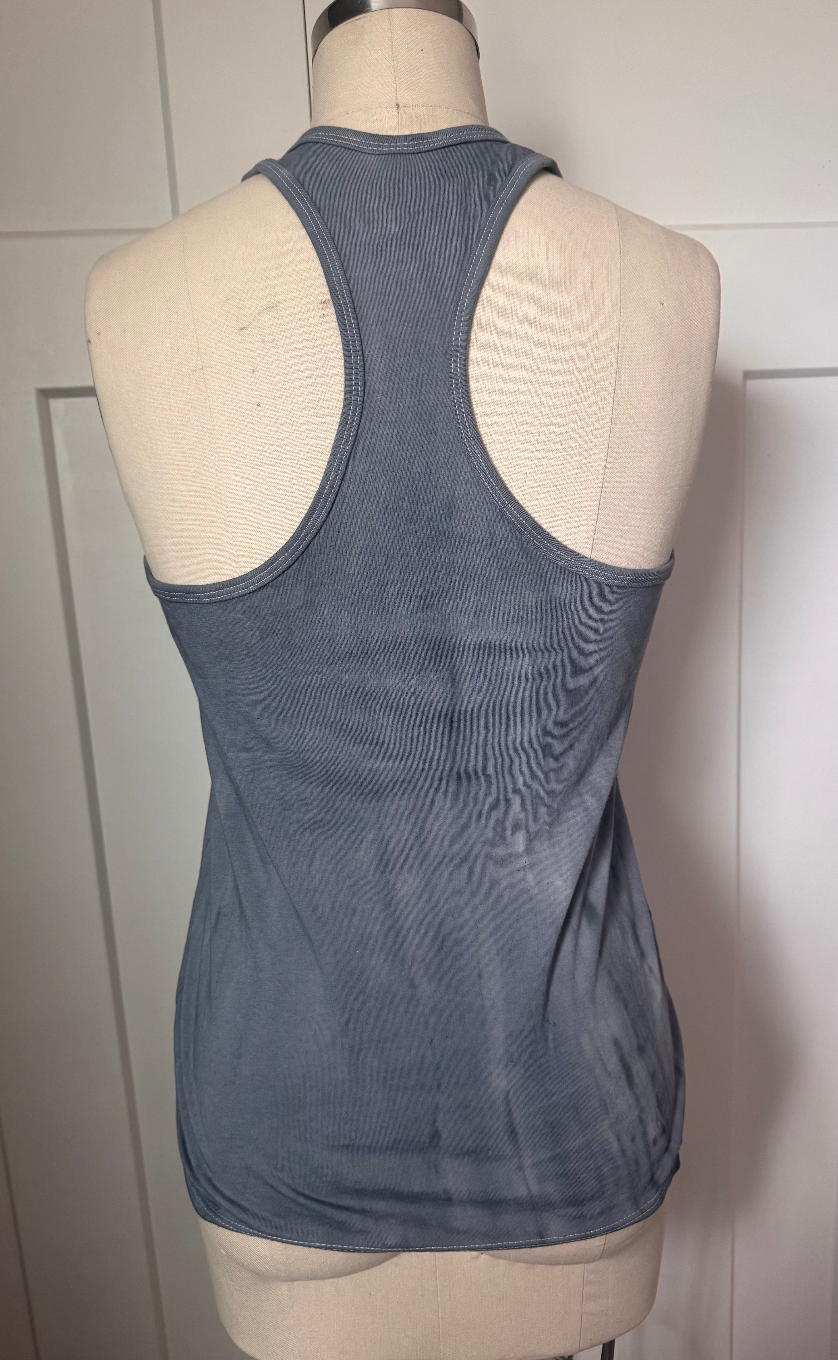 Grey Distressed Dyed Racerback Tank