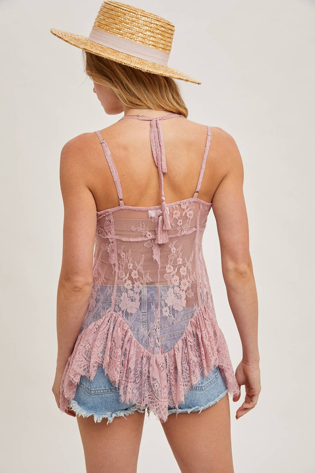 SHEER LACE CAMI TUNIC