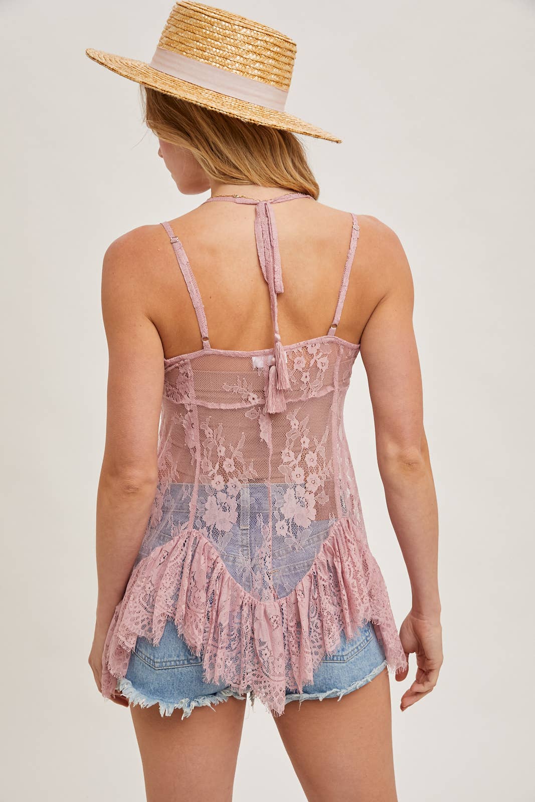 SHEER LACE CAMI TUNIC