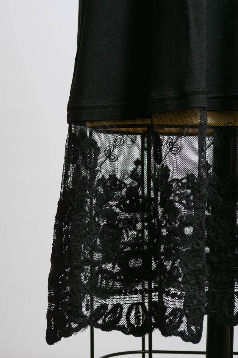 🖤 Versatile T-Back Lace Midi Slip in Three Colors