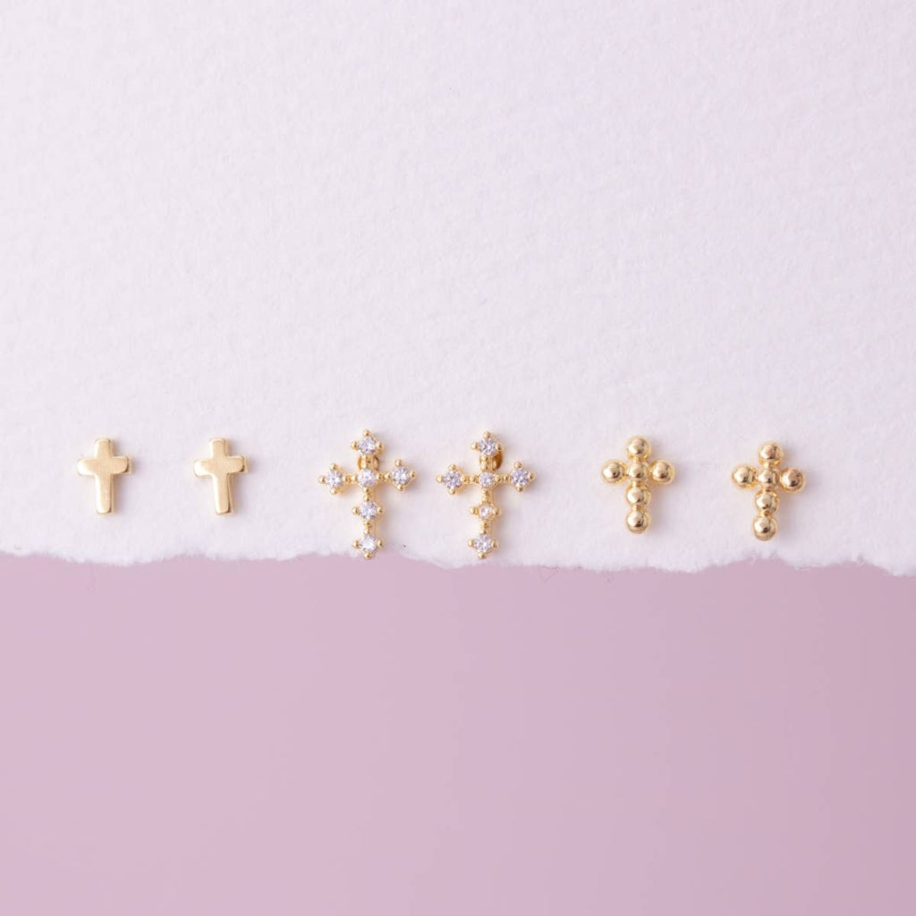 Multi Cross Velvet Set/3 Stud Gift Set