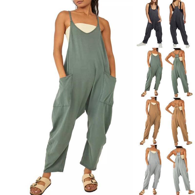 Two Shoulder Sleeveless Daily Jumpsuit SKJ23103