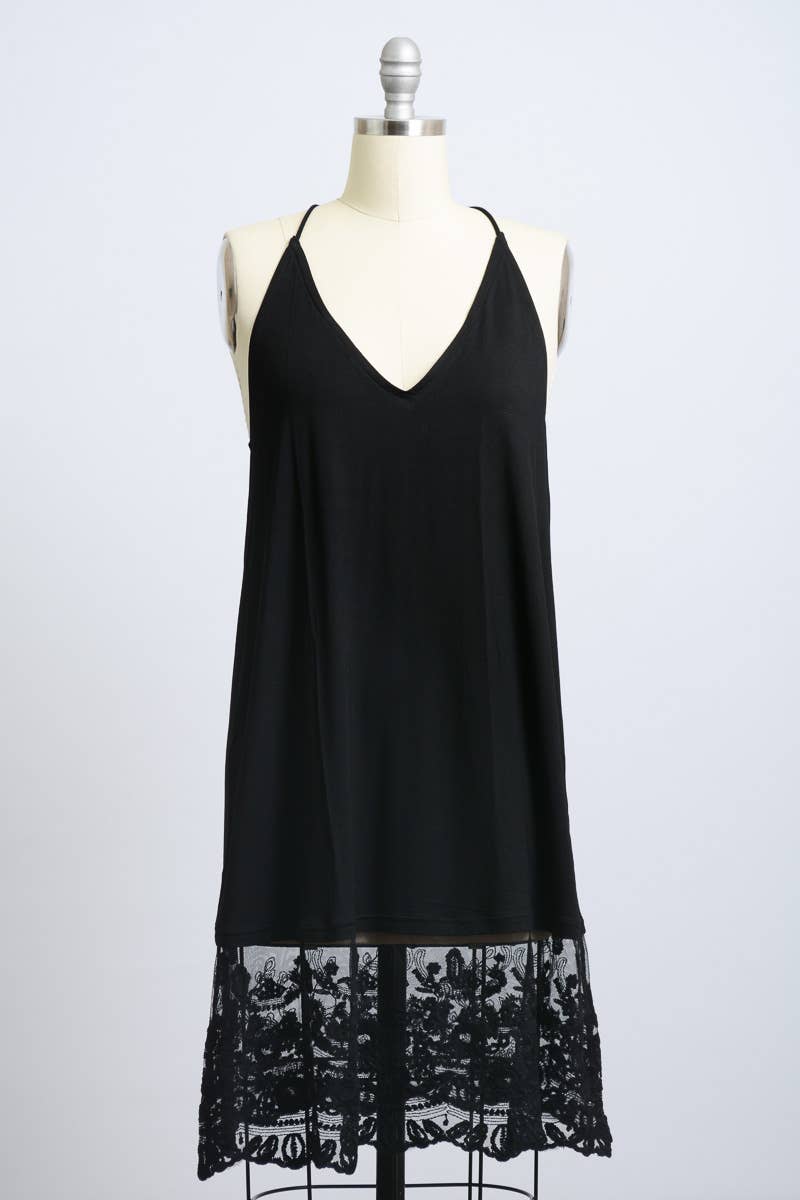 🖤 Versatile T-Back Lace Midi Slip in Three Colors