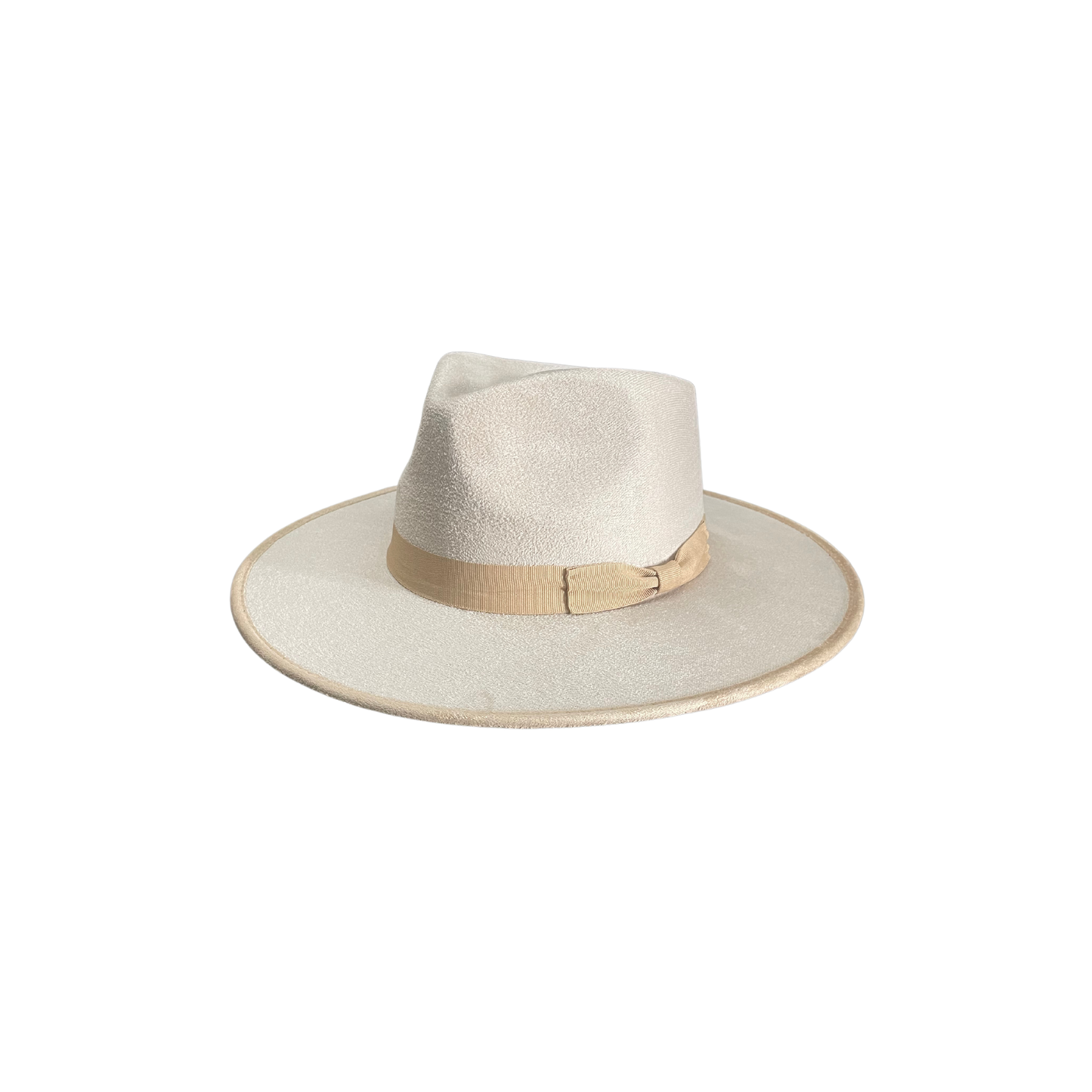Vegan Suede Tear Drop Hat with Contrast Trim and Bow