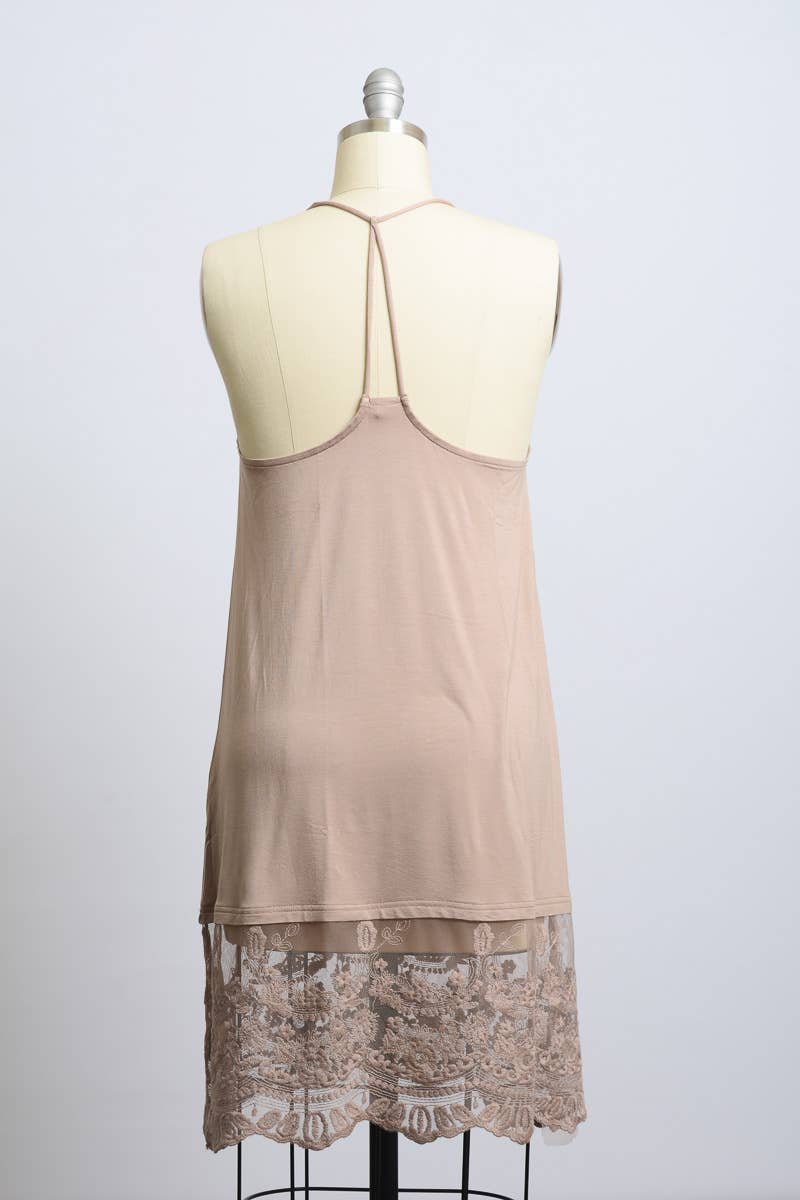 🖤 Versatile T-Back Lace Midi Slip in Three Colors