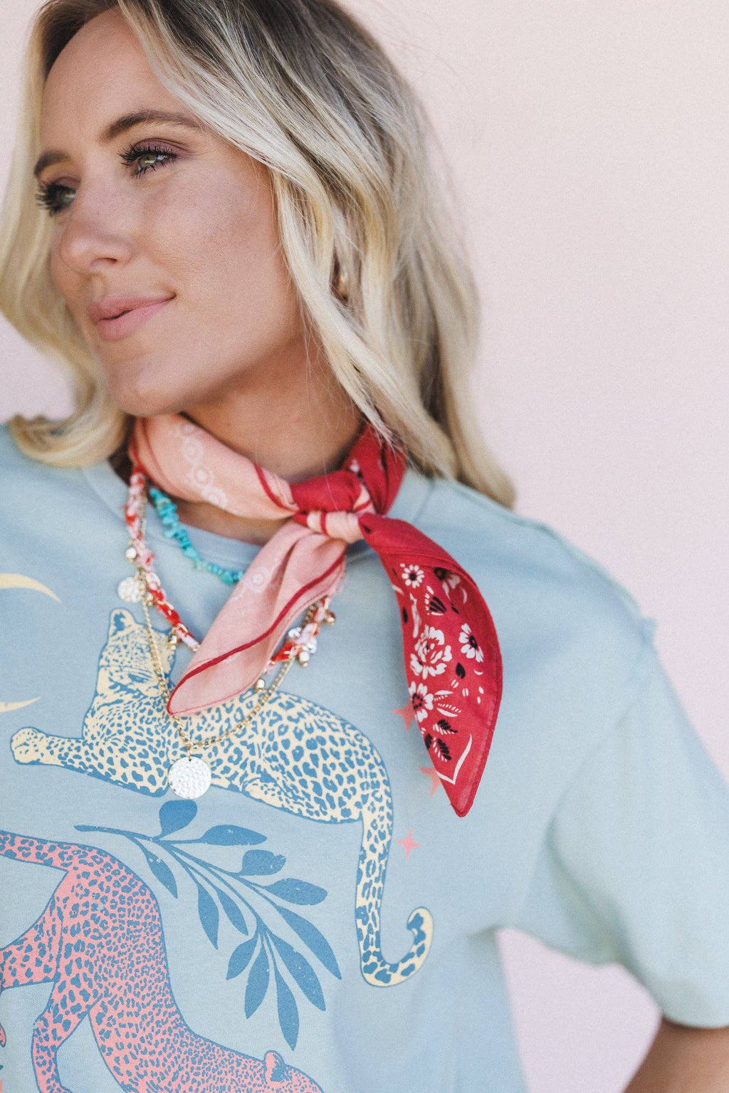 Trail Days Two Tone Floral Bandana - Rust Multi