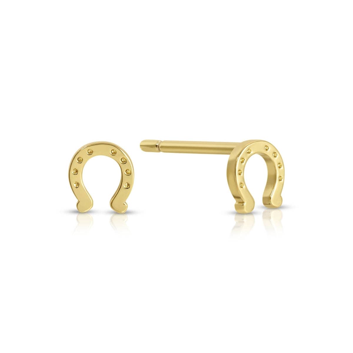 Minimalist Horseshoe Studs on Velvet Tag