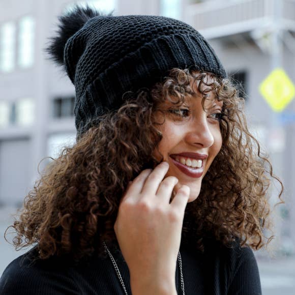Chunky Knit Pom Beanie with Faux Sherpa Lining 🐑