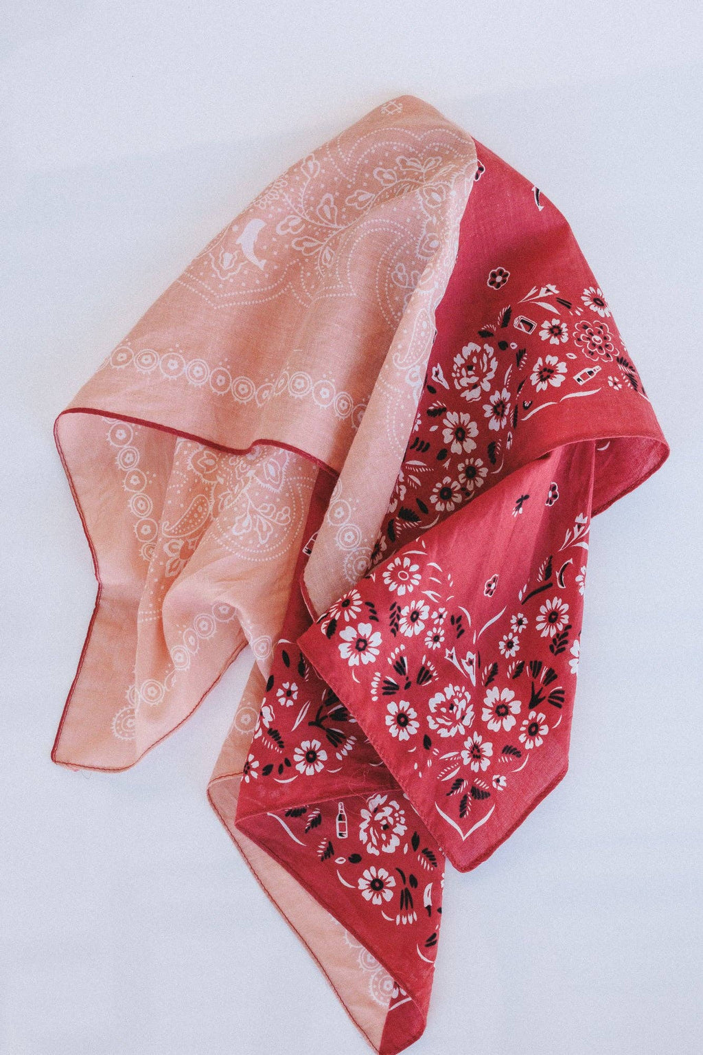 Trail Days Two Tone Floral Bandana - Rust Multi