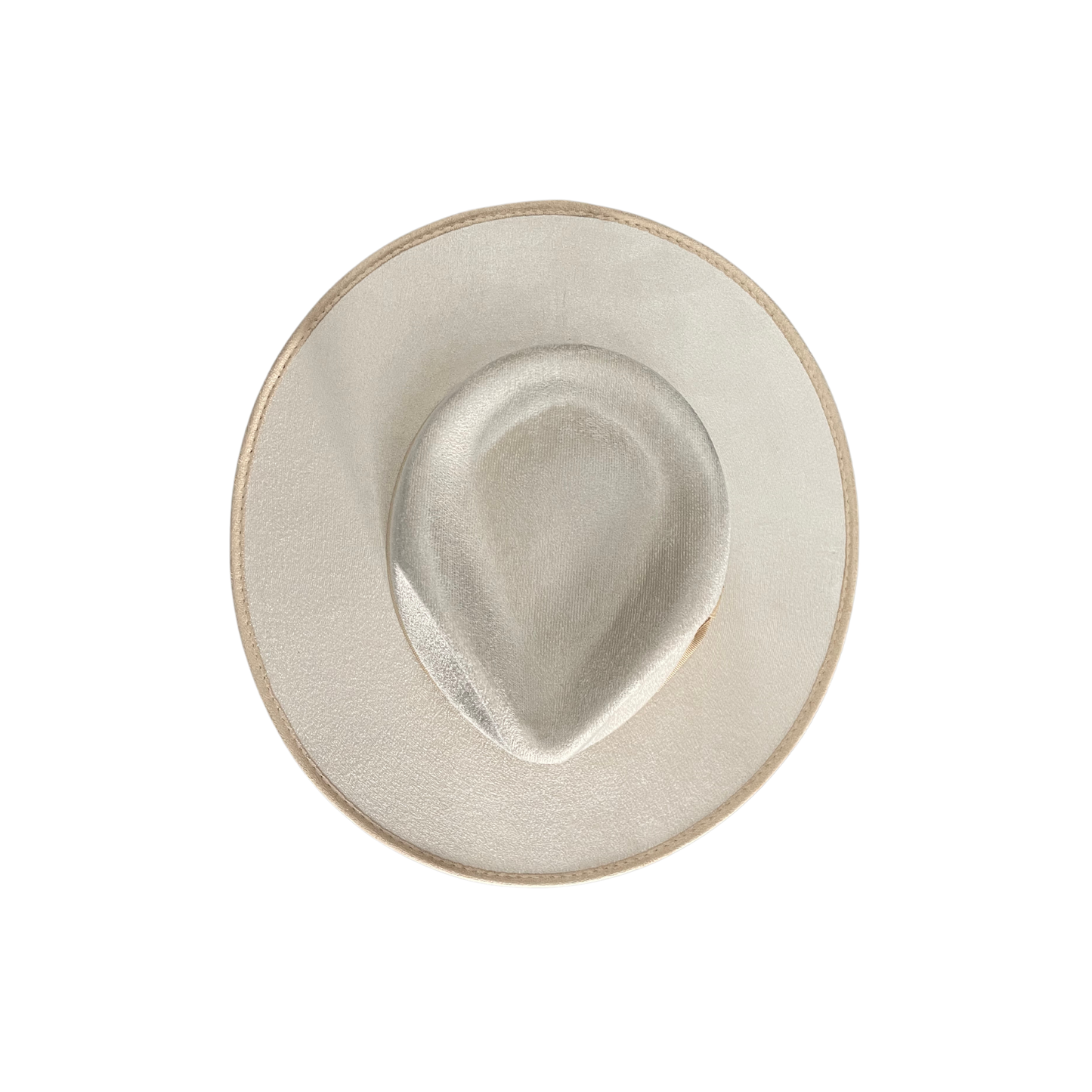 Vegan Suede Tear Drop Hat with Contrast Trim and Bow