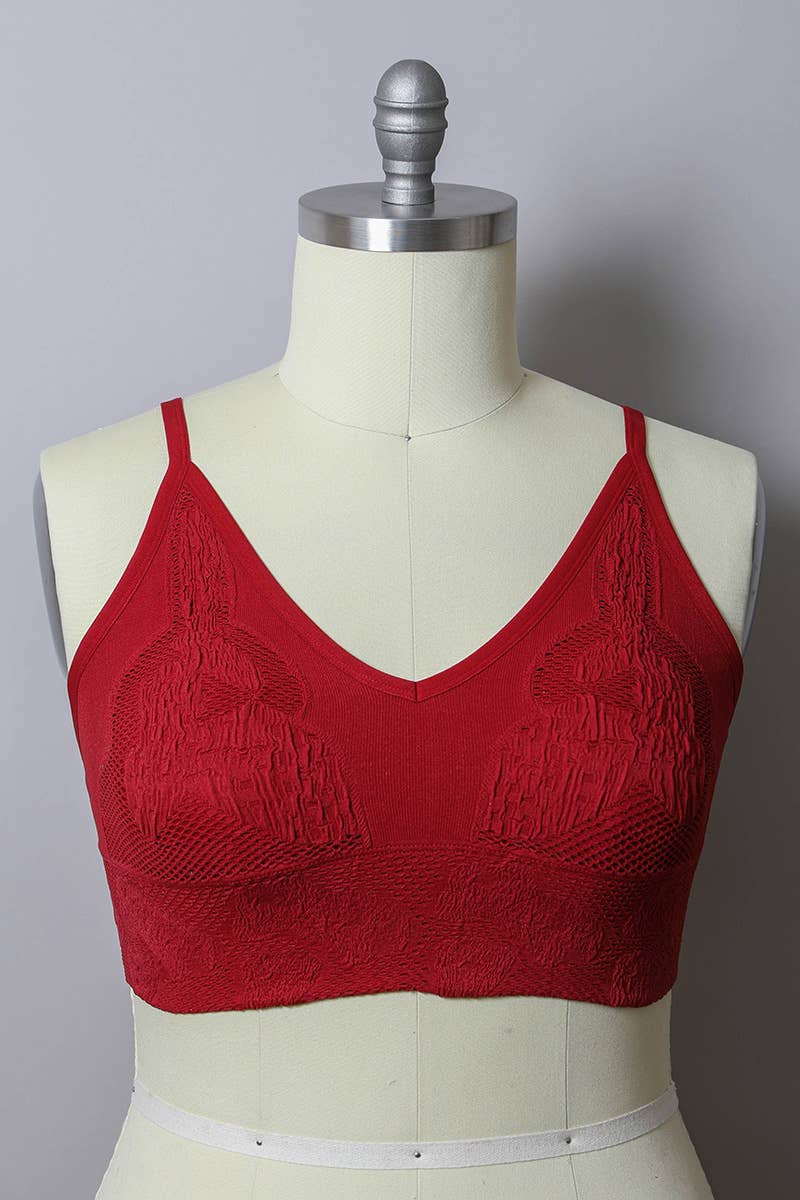 Full Coverage Seamless Padded Textured Brami Plus Size