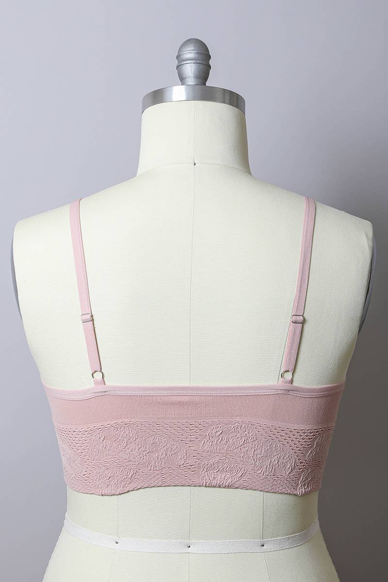 Full Coverage Seamless Padded Textured Brami Plus Size