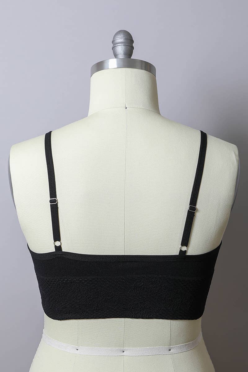 Full Coverage Seamless Padded Textured Brami Plus Size