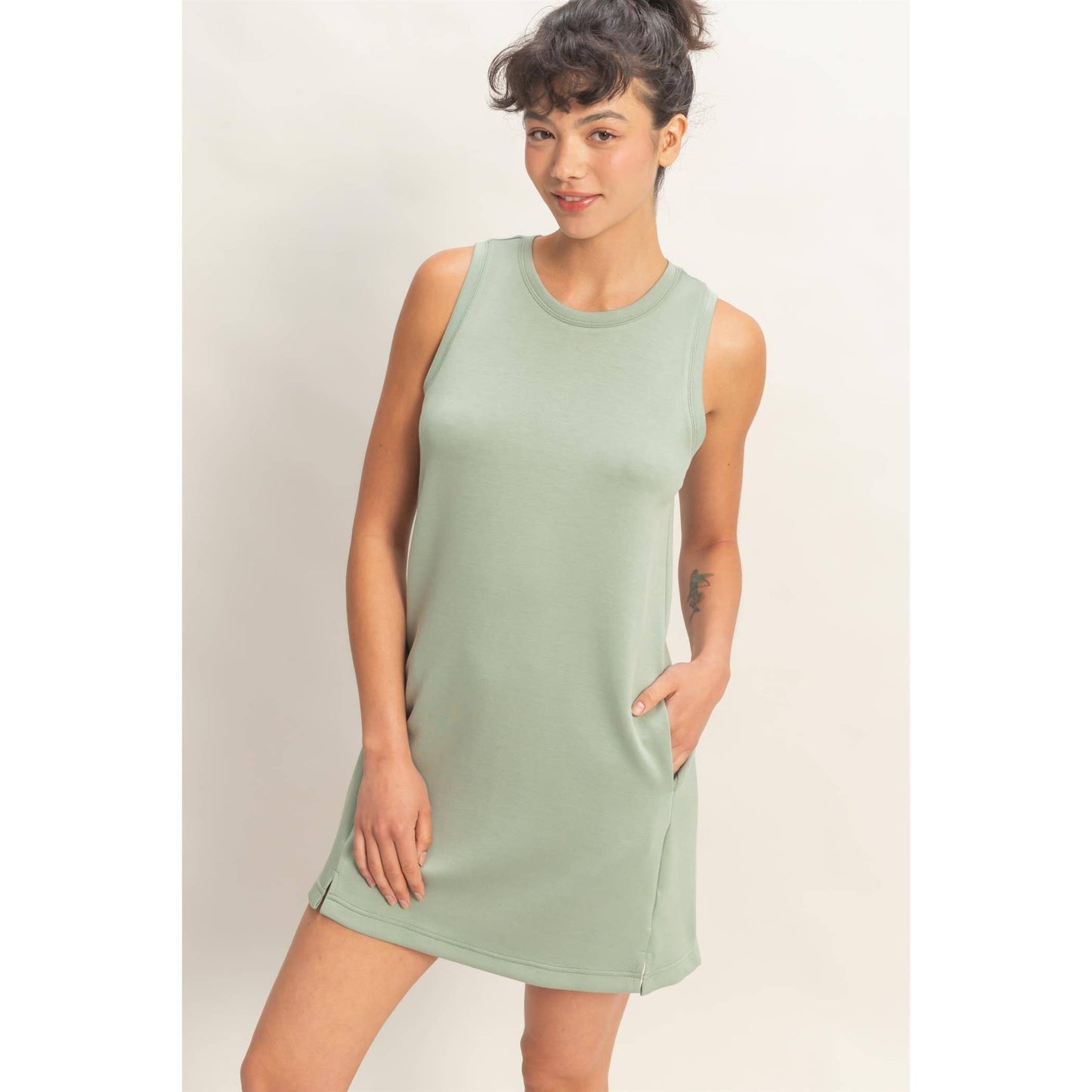 Crew Neck Tank Mini Dress